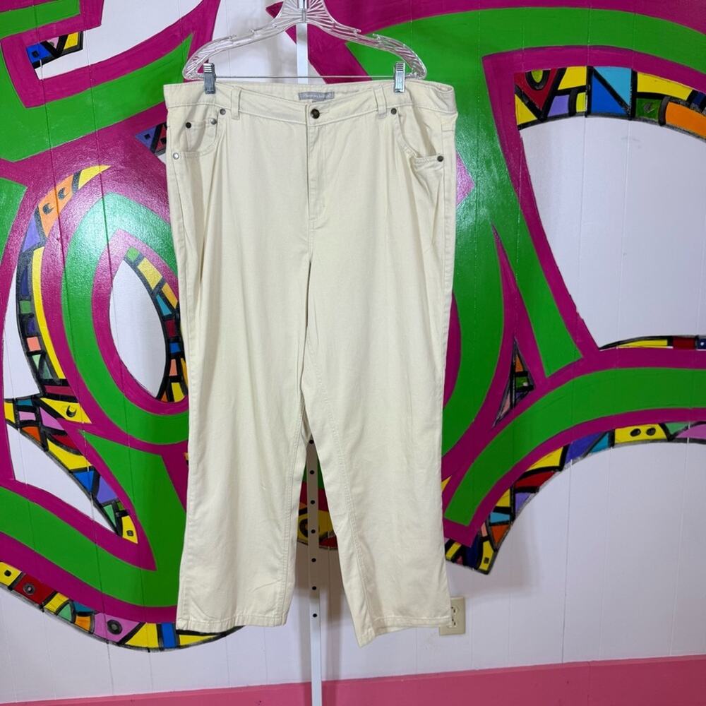 Woman Within Cream Casual Jeans. Size 18W. In excellent condition!